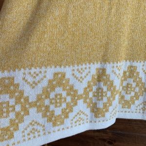 Mustard cardigan w/Aztec print